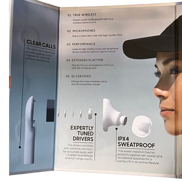 Sharper Image True Wireless Earbuds w Noise Isolation and Qi Charging Case White - Picture 4 of 6